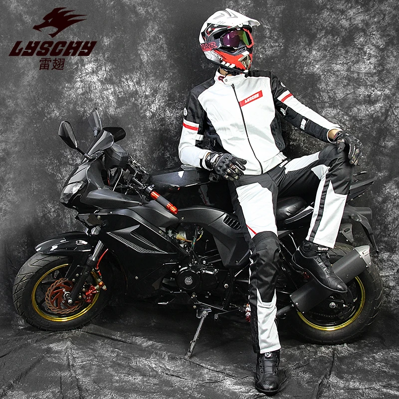 

LYSCHY Men's Motorcycle Racing Rally Riding Suit Breathable Sweat Fall Prevention Built-In Protective Gear Motorcycle Jacket