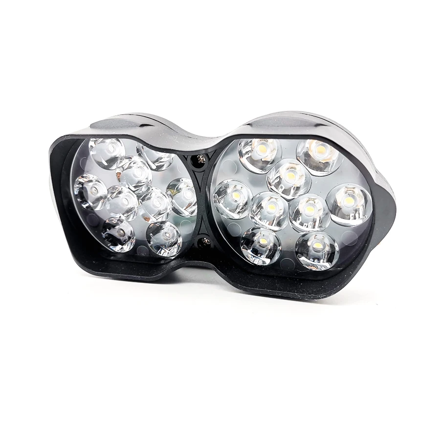 

12V 30W 18LED Dual Motorcycle Spot Light Fog Driving Lamp Twin Headlight White