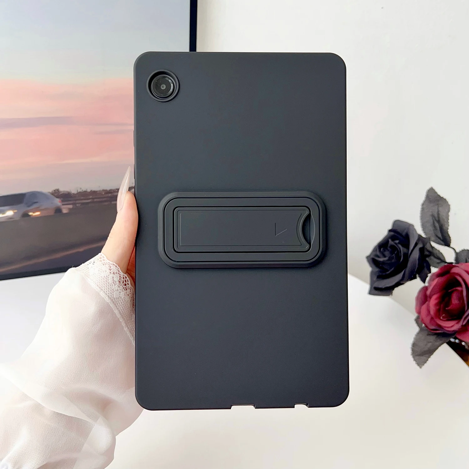 Universal Soft Silicone Kickstand Tablet Case with Holder