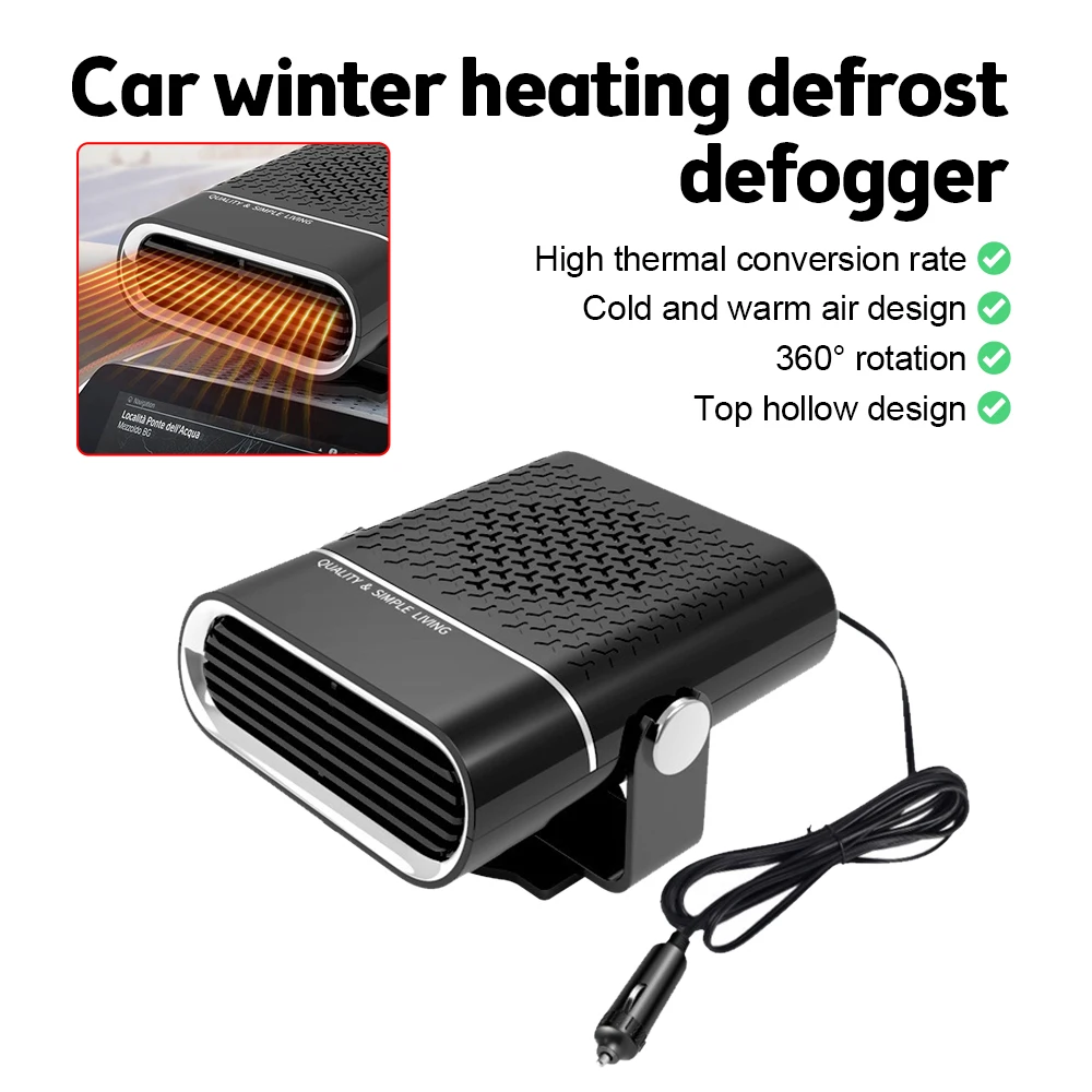 Portable 12V/24V Electric Car Heater Fan car fan car heater mini heater Fast Heating Window Windshield Defogging
