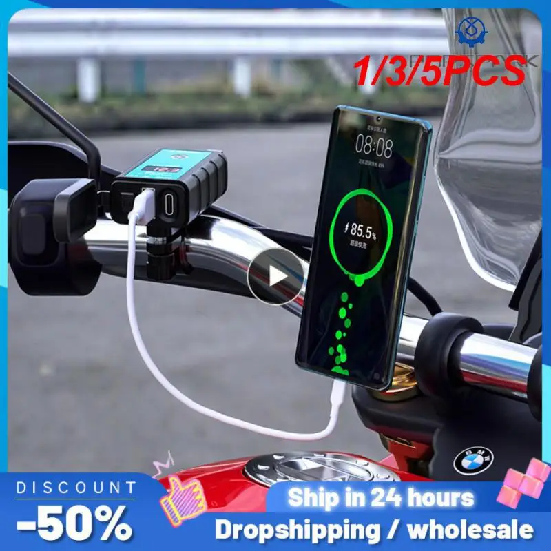 

1/3/5 шт. 12 В USB зарядное устройство для мотоцикла, быстрое зарядное устройство, водонепроницаемый переключатель с вольтметром, быстрое зарядное устройство с разъемом USB Type-C для мотоцикла