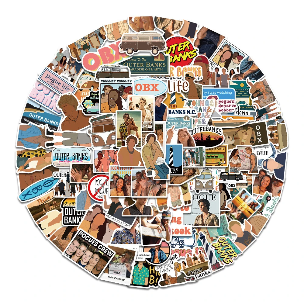 Decorative Stickers 10/30/50/100pcs Classic TV Series Outer Banks Stickers DIY Laptop Phone Skateboard Suitcase Decoration Sticker Decals Kids Toys
