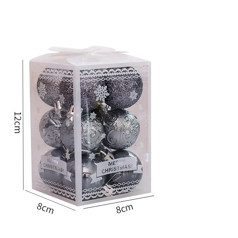 12 bolas decorativas navideñas doradas, rojas y verdes para colgar en el árbol de Navidad, adornos colgantes de burbujas para decoración de fiestas navideñas en el hogar