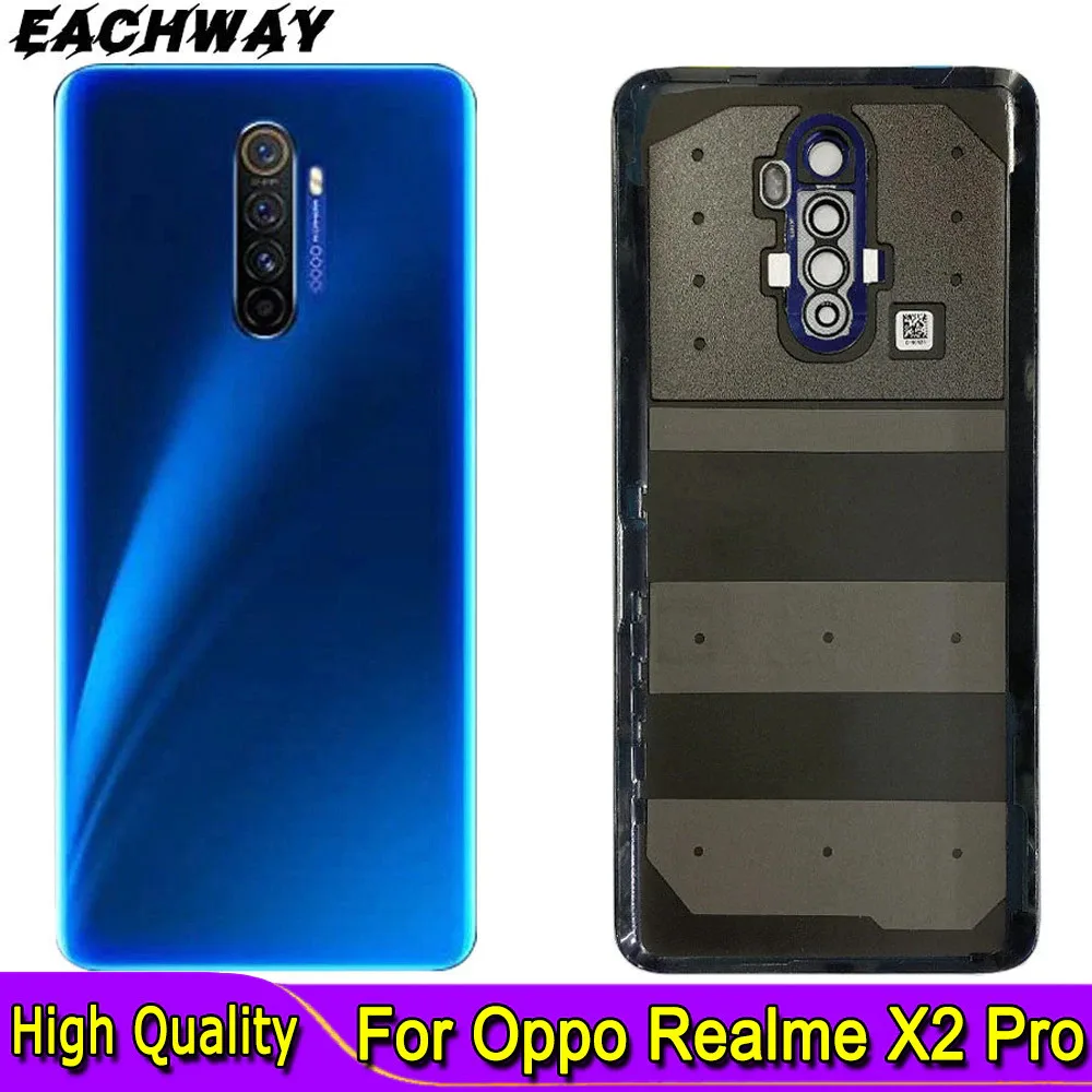 Задняя крышка батарейного отсека 6,5 дюйма для Oppo Realme X2 Pro X2Pro + заднее стекло объектив камеры для Realme X2 Pro задняя крышка