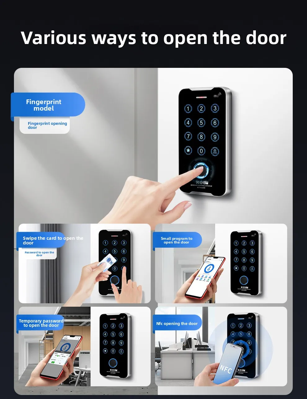 outdoor waterproof fingerprint access control machine metal facial recognition a