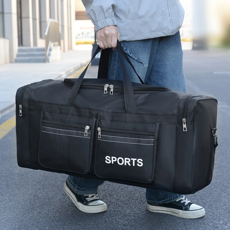 Large-capacity fitness and travel handbag with zipper closure - ideal for short and long trips, as well as fitness gear