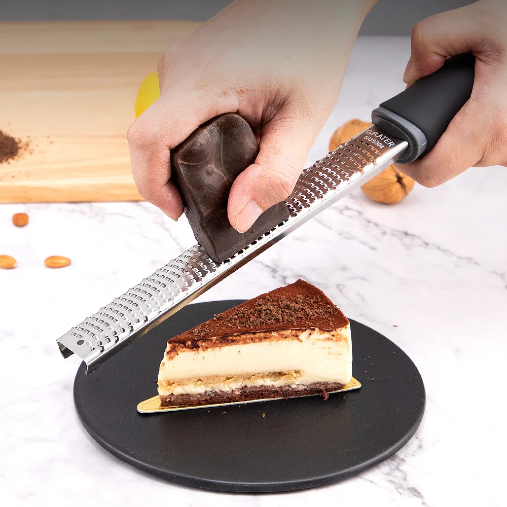 Lemon Zester Grater Cheese Grater Kitchen Grater 12 Inch Multifunctional Rectangle Stainless Steel Cheese Grater Tools Chocolate Lemon Zester Fruit Peeler Kitchen Gadgets