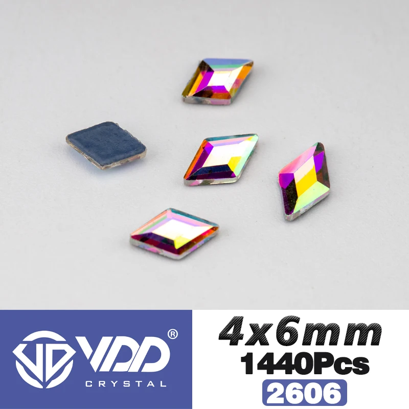 VDD Großhandel 1440 Stück Rechteckige Glasrhinestones Kristall AB Flatback Hotfix Strass Form 3D Steine für Nagelkunst DIY Dekorationen – Detail 38