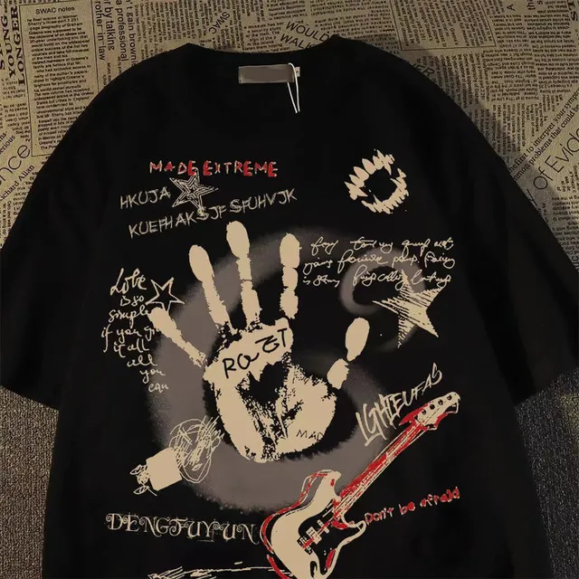 American Vintage Round Neck Short Sleeved T-shirt Men/Women Korean Inst Summer New Top 6