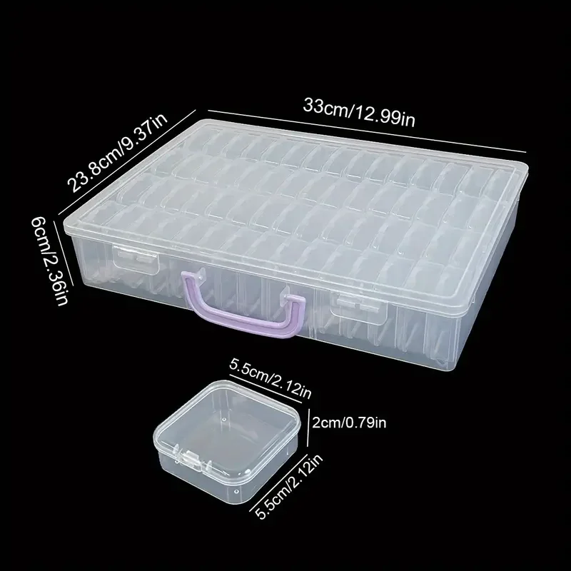 60-Grid Plastic Storage Box Set Adjustable Compartments Versatile Organizer for Jewelry Beads Hardware