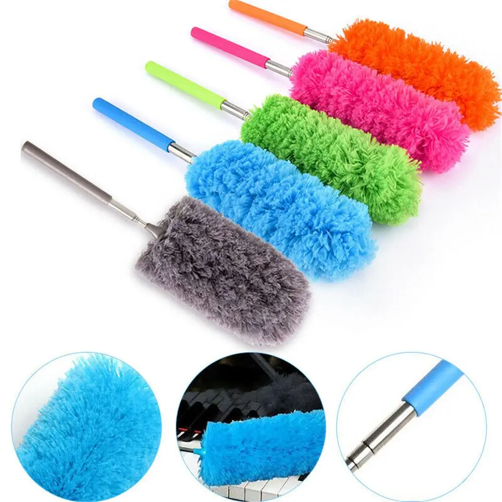 FeatherDusterLongTelescopicDusterMagicStaticDusterBrush80cmExtendablePortableMini
