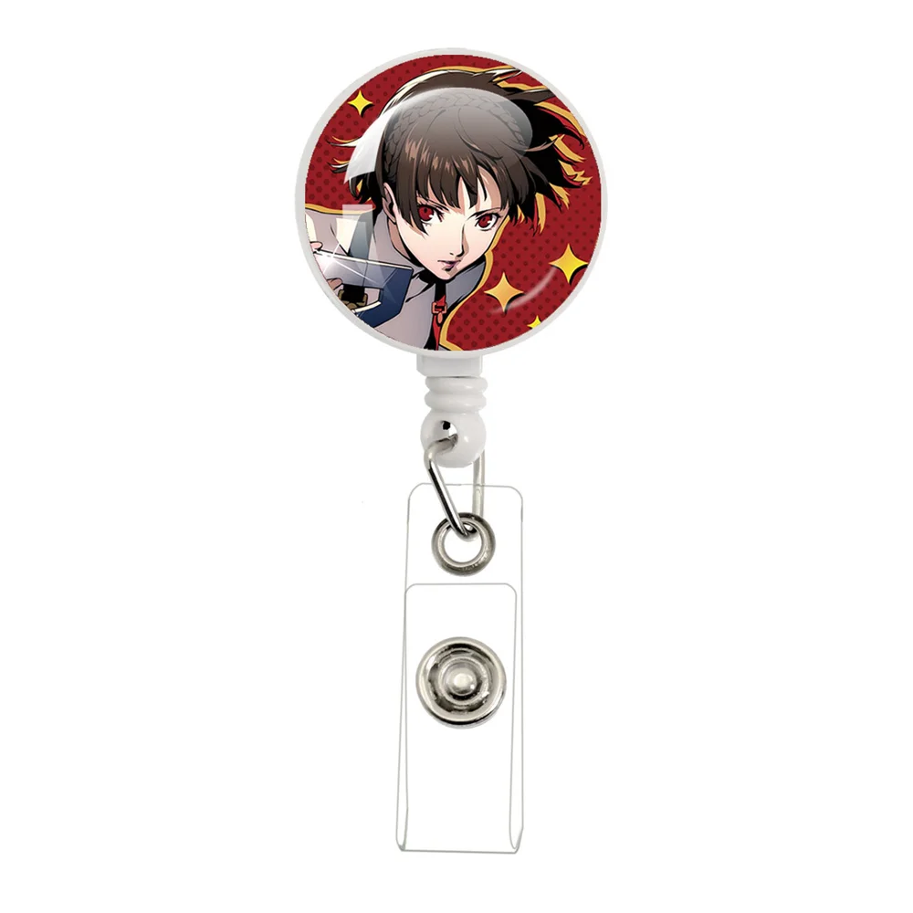  6Pcs Japanese Anime Retractable ID Badge Reel