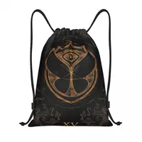 Custom Tomorrowland Belgian Electronic Dance Drawstring Bag Men Foldable Sports Gym Sackpack Music Festival Shopping Backpacks 1