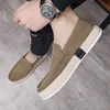 Men Loafers Shoes Summer Shoes Man New Fashion Canvas Footwear Soft Flat Comfy Flock Suede Leather Men Casual Vulcanized Shoe 2