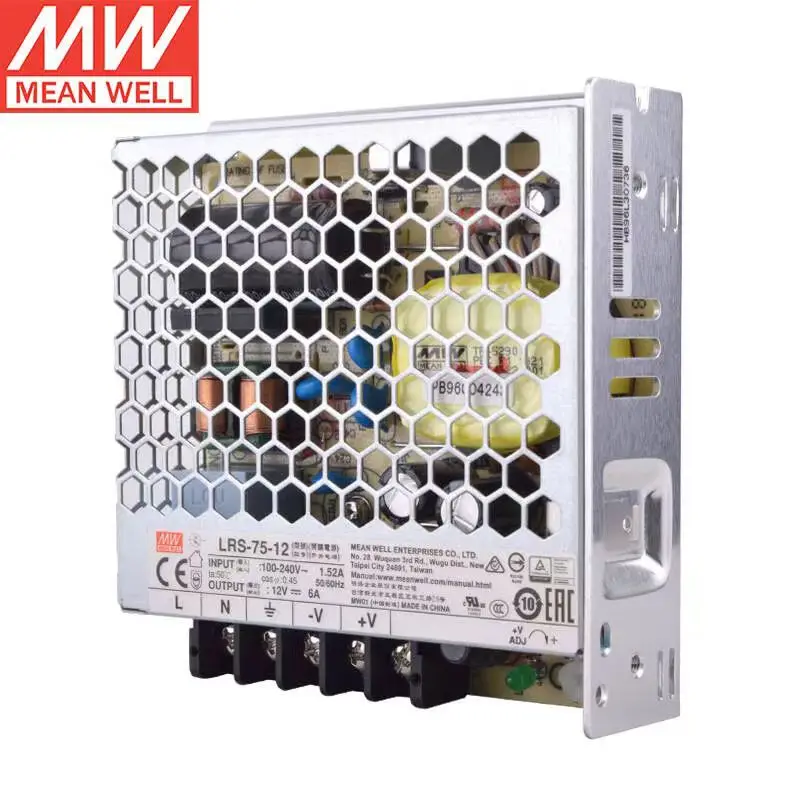 타이완 MEAN WELL LRS-75-12 12VDC 6A 단일 출력 스위칭 전원 공급 장치, LED 드라이버, , 신제품