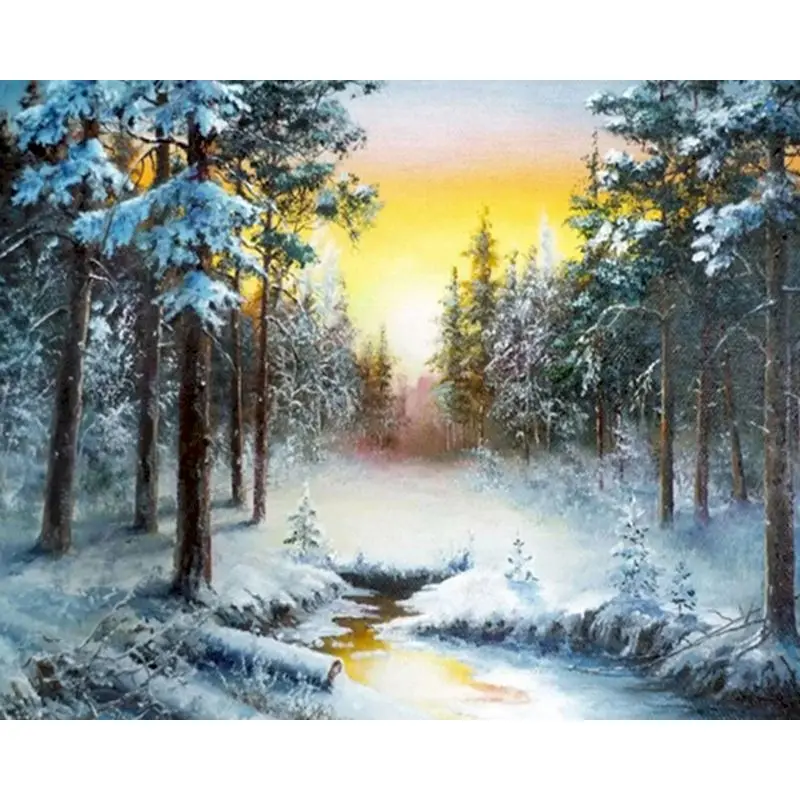Gemartmall Pittura Ad Olio Per Adulti - Kit Dipingi Con I Numeri Aurora Paesaggio, Tela 40x50 Cm Con Colori E Pennelli, Idea Regalo Fai Da Te