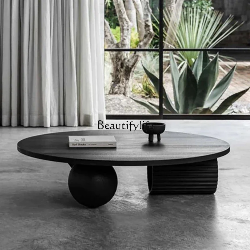 

Coffee Table Simple Modern Silent Style Black Oak Solid Wood Nordic Italian Coffee Table
