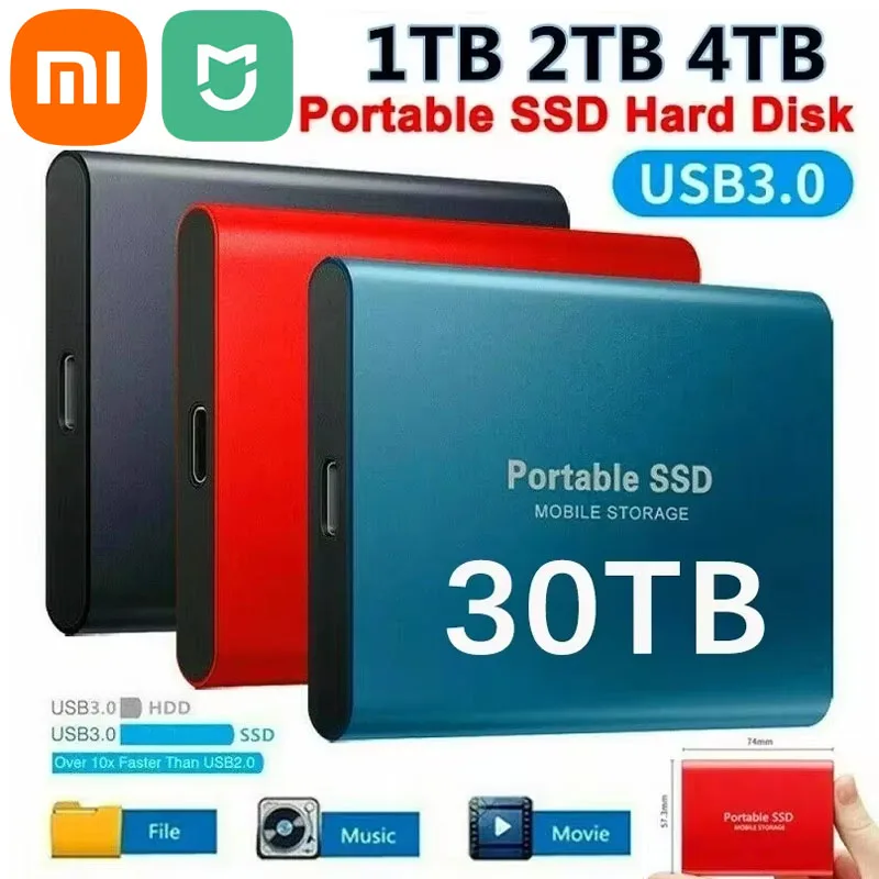 Portable Hard Drive XIAOMI MIJIA 128TB 64TB 16TB 8TB SSD External Moblie High Speed For Desktop Mobile Laptop Comp