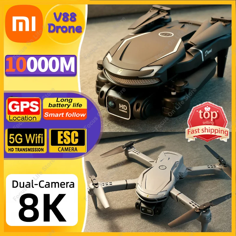 Xiaomi V88 Drone 8K 5G GPS Professional Remote Control HD Dual Camera Aerial Photography Obstacle Avoidance Quadcopter Toy UAV