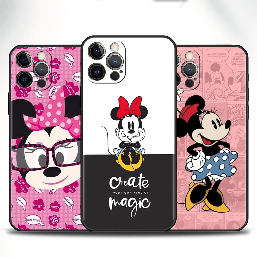 Disney Minnie Mouse Case For iPhone 13 12 Mini 11 Pro 7 8 XR X XS Max 6 6S Plus SE 2022 Tpu Fitted Capa Soft Phone Cover iphone 13 mini waterproof case