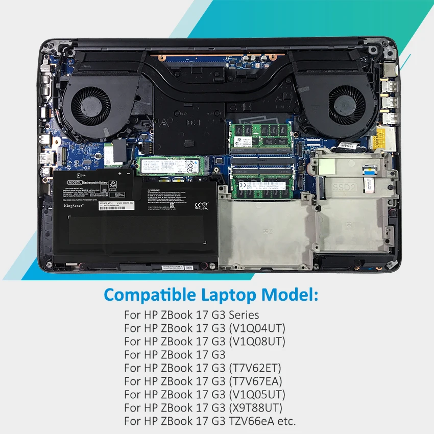 Kingsener-bateria para Laptop hp Zbook 17 Série g3 Hstnn-lb6x Hstnn-c86c 808397421 808451001 808451-002 Ai06 11.4v 96wh Ai06xl - Imagem 6