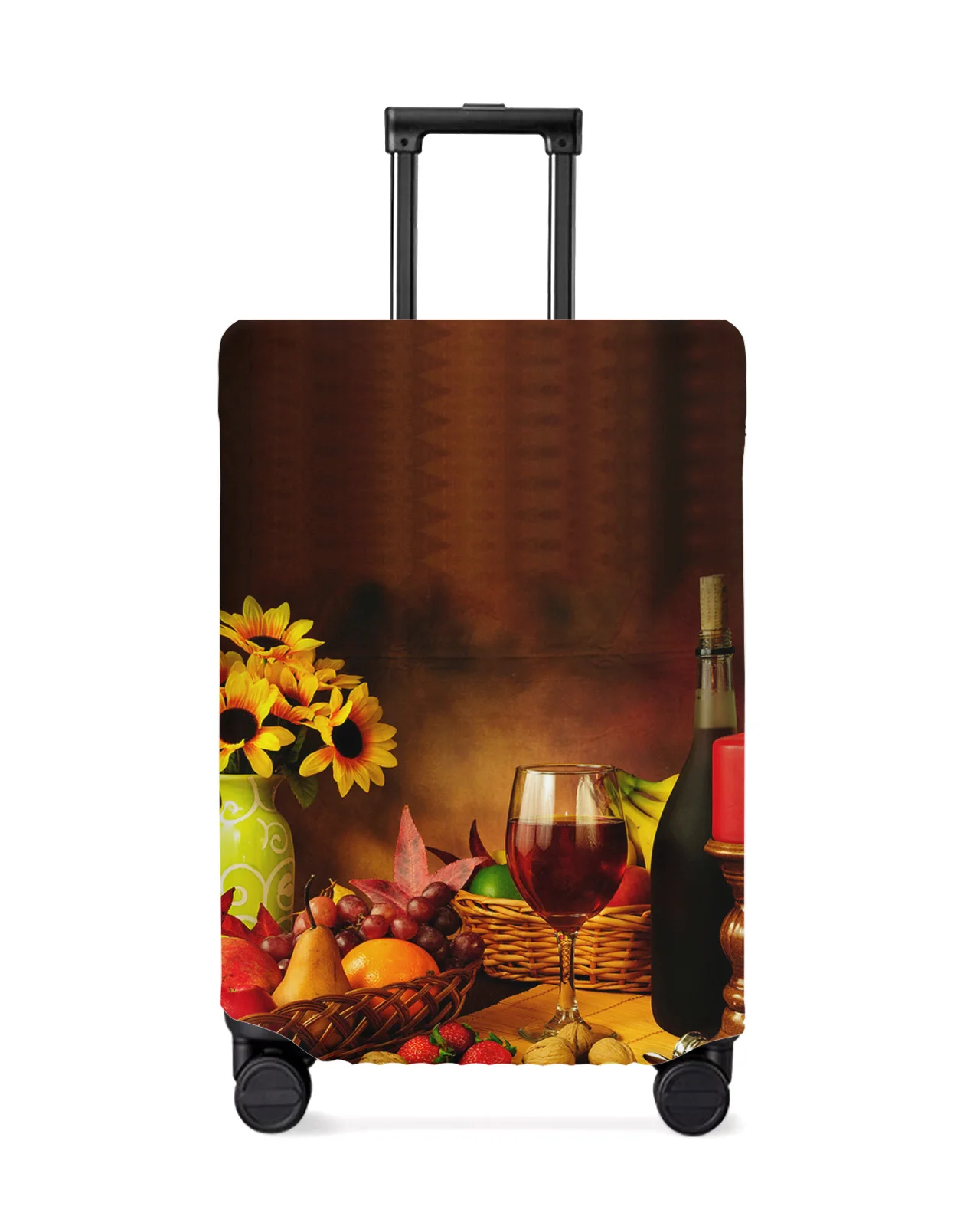 

Vintage Country Style Fruit Food Wine Luggage Protective Cover Travel Accessories Suitcase Elastic Dust Case Protect Sleeve