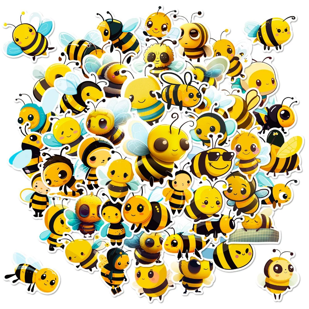 

50PCS Cartoon Bee Honey Stickers DIY Laptop Guitar Luggage Fridge Waterproof Graffiti Sticker Decal Kids Classic Toys