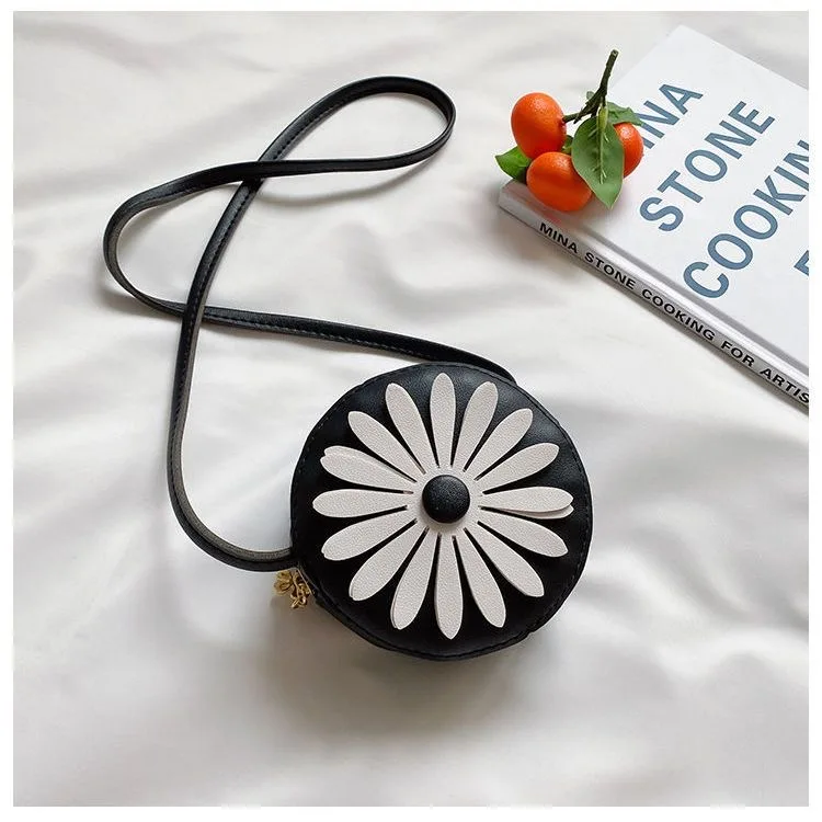 Shoulder Bags Cute Little Daisy Girl Small Children's Fashion PU Leather Princess Mini Messenger Bag Coin Purse Wallet Handbags