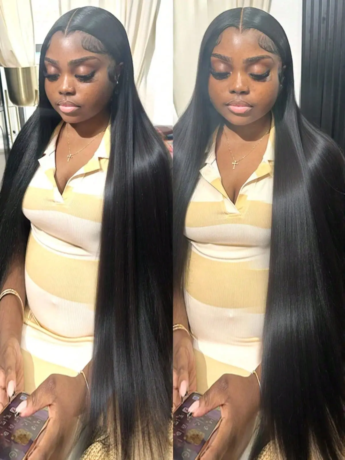 42 Inch13x4 Lace Front Wigs 200% Density 13X6 Lace Front Wig Pre Plucked 5X5 Straight Closure Wigs 5