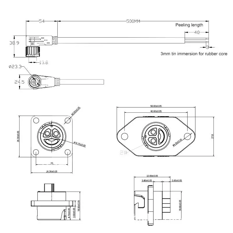 rapido soquete femea bateria de litio 30a ip67 m20 3 0 04