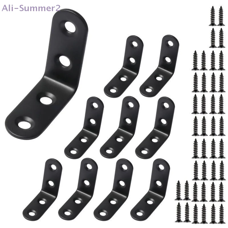 ขายึดมุมสแตนเลสแบบหนา 10/20 ชิ้น สำหรับชั้นวางของ รูปตัว L/I ใช้ยึดติดเฟอร์นิเจอร์ 1