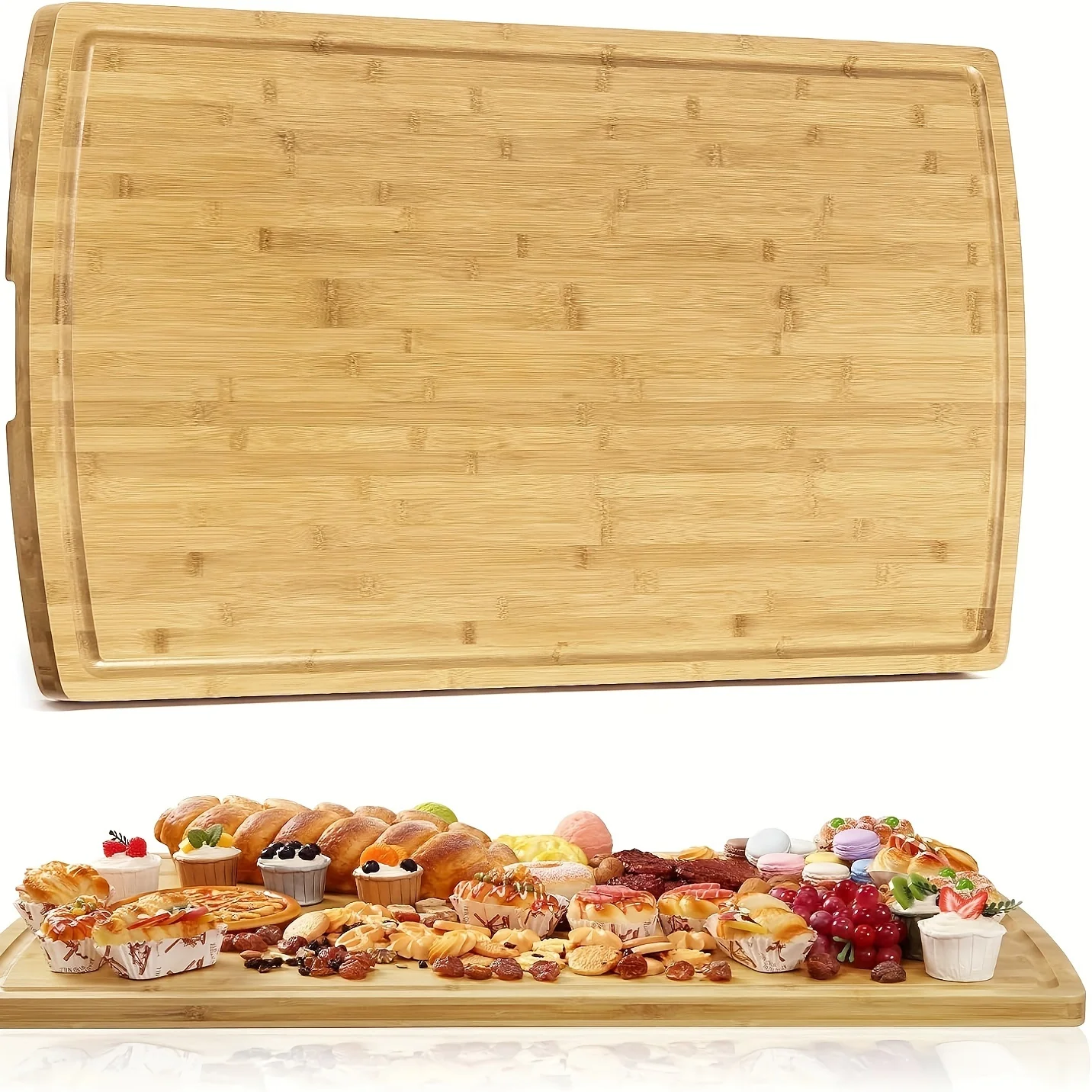 

Cutting Board 36 x 24 Inch, Bamboo Chopping Boards for Kitchen with Juice Groove and Handles, Extra Large Wood Stove Top Cover,