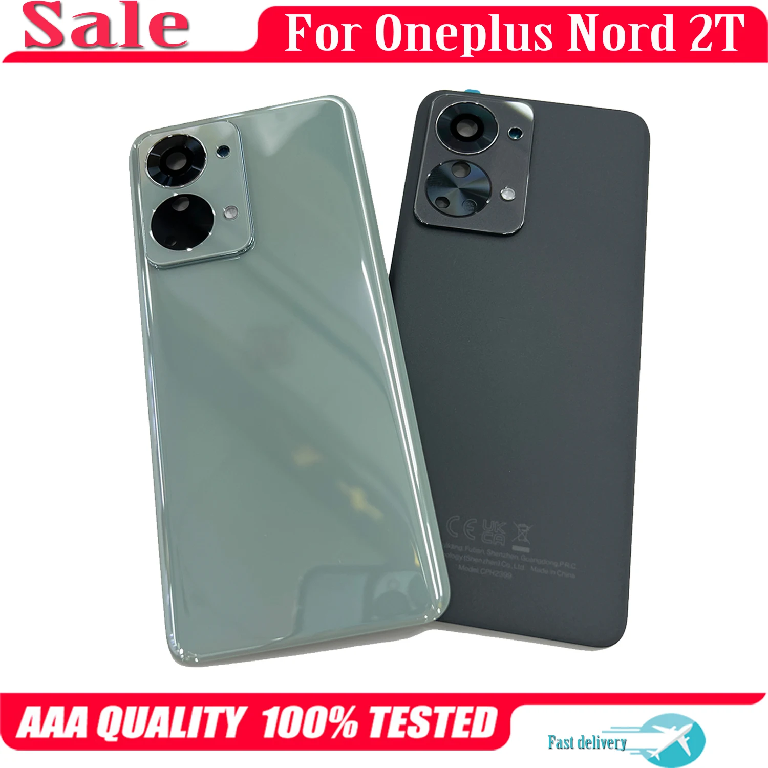 

Original 6.43" For Oneplus Nord 2T CPH2399 Back Battery Cover Housing Case Camera Frame Glass Lens For Oneplus Nord2T