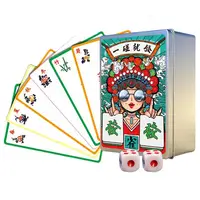 Mahjong Travel Set 146pcs/set Mahjong Playing Cards Thicken Large Print Handheld Poker Waterproof Chinese Mah Jongg American 1