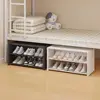 Dust Proof Cover Long Shoe Rack Large Capacity Free Standing Shoe Cabinet Double Row Easy To Install Shoe Storage Shelf Boot 5