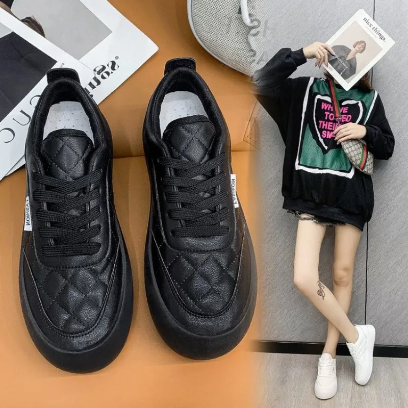 

Zapatillas 2023 Осенняя Универсальная женская спортивная обувь на платформе ПУ повседневная обувь модная обувь для скейтборда Вулканизированная обувь для женщин