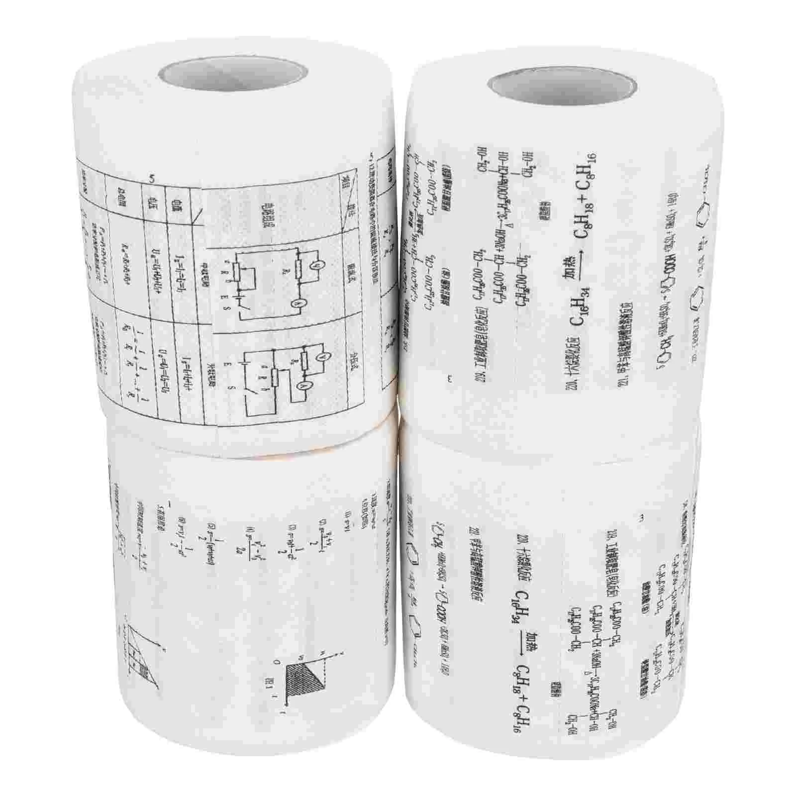 4 Rolls Virgin Wood Pulp Chemical Physics Formula Toilet Paper Highly Absorbent Skin Friendly No Pigment Classroom Home