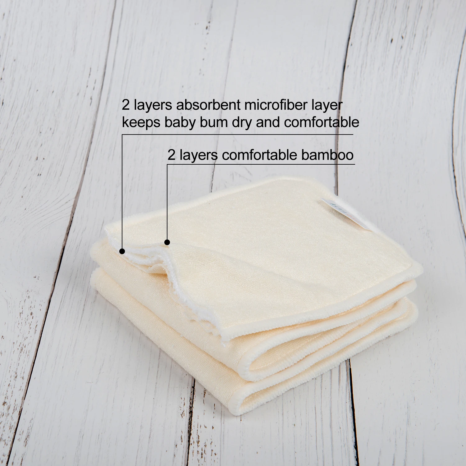 Insert de rechange pour couches lavables ALVABABY avec motif blanc