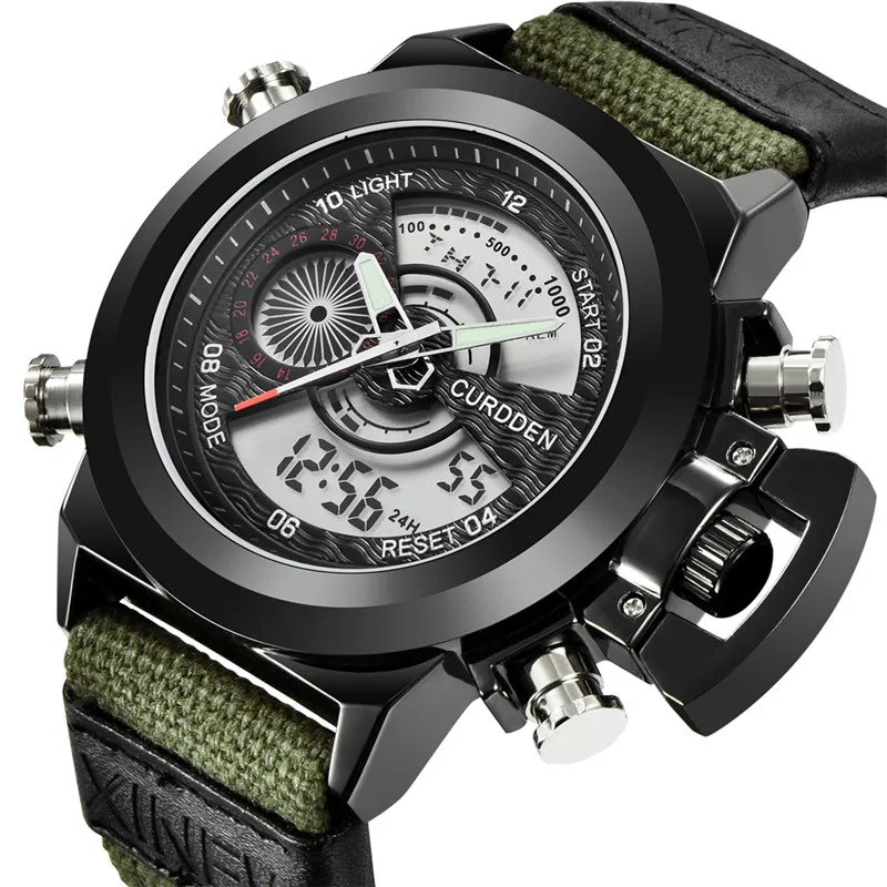 Wholesale 5pcs / lot CURDDEN Brand Men Watches Boys Fashion Nylon Band Sports Military Quartz Watch Reloj Hombre Montre Homme