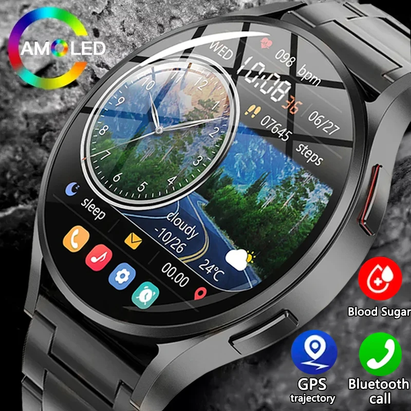 

For Huawei For Galaxy Watch 6 NFC Smart Watch Men's GPS AMOLED 360*360 HD Screen Blood Sugar BT Call IP68 Waterproof Smart Watch