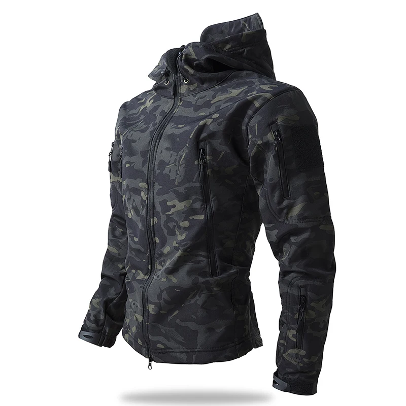 Autumn Winter Mens Mountain Ski Warm Padded Jackets Men Climbing Fleece Windbreaker Hooded Coats Men Waterproof Tactical Jacket 5