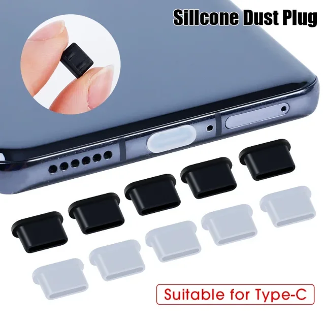 Silicone Dust Plugs Type C Charging Port Protector Stopper Cap Cover for Iphone 15 Pro Max 15 Plus Samsung Xiaomi Anti-Dust Plug 2