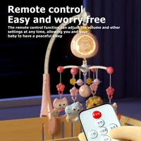 ​ Meuble de berceau pour bébé avec projecteur et veilleuse, jouet rotatif musical télécommandé avec berceuses apaisantes pour nouveau-nés 4