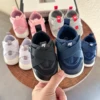 Baby Boys Girls Shoes Non-Slip Rubber Sole High-Top PU Leather Sneakers Infant First Walking Shoes Toddler Crib Shoes Newborn Lo 1