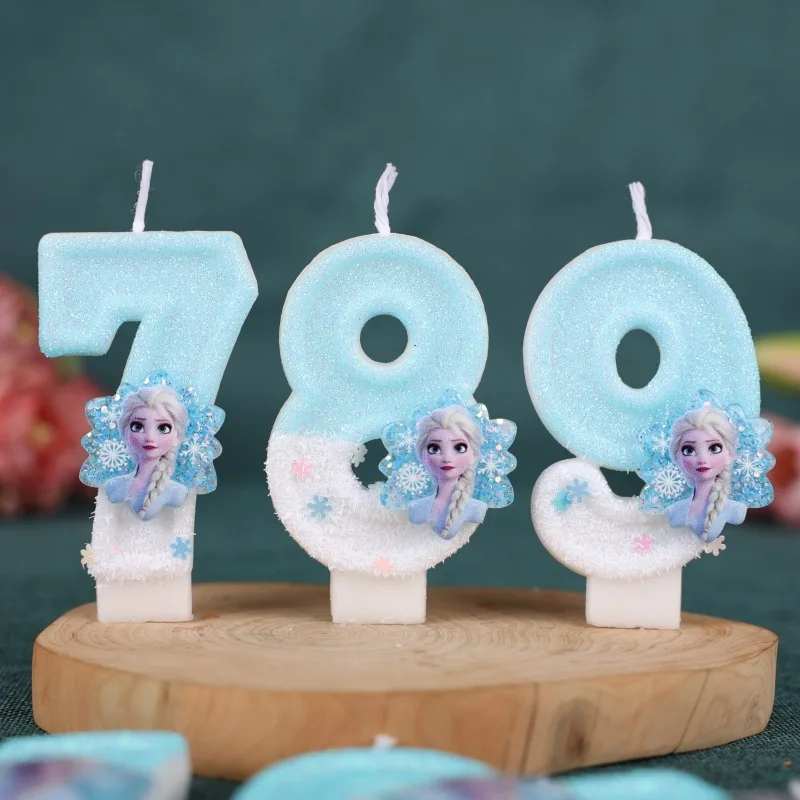 Bougie Anniversaire Chiffre Elsa La Reine des Neiges Paillettes