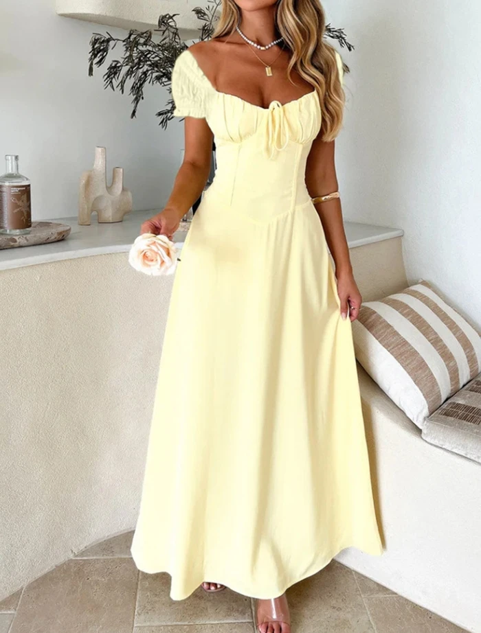 Caylee Dress Light Nougat Patterned