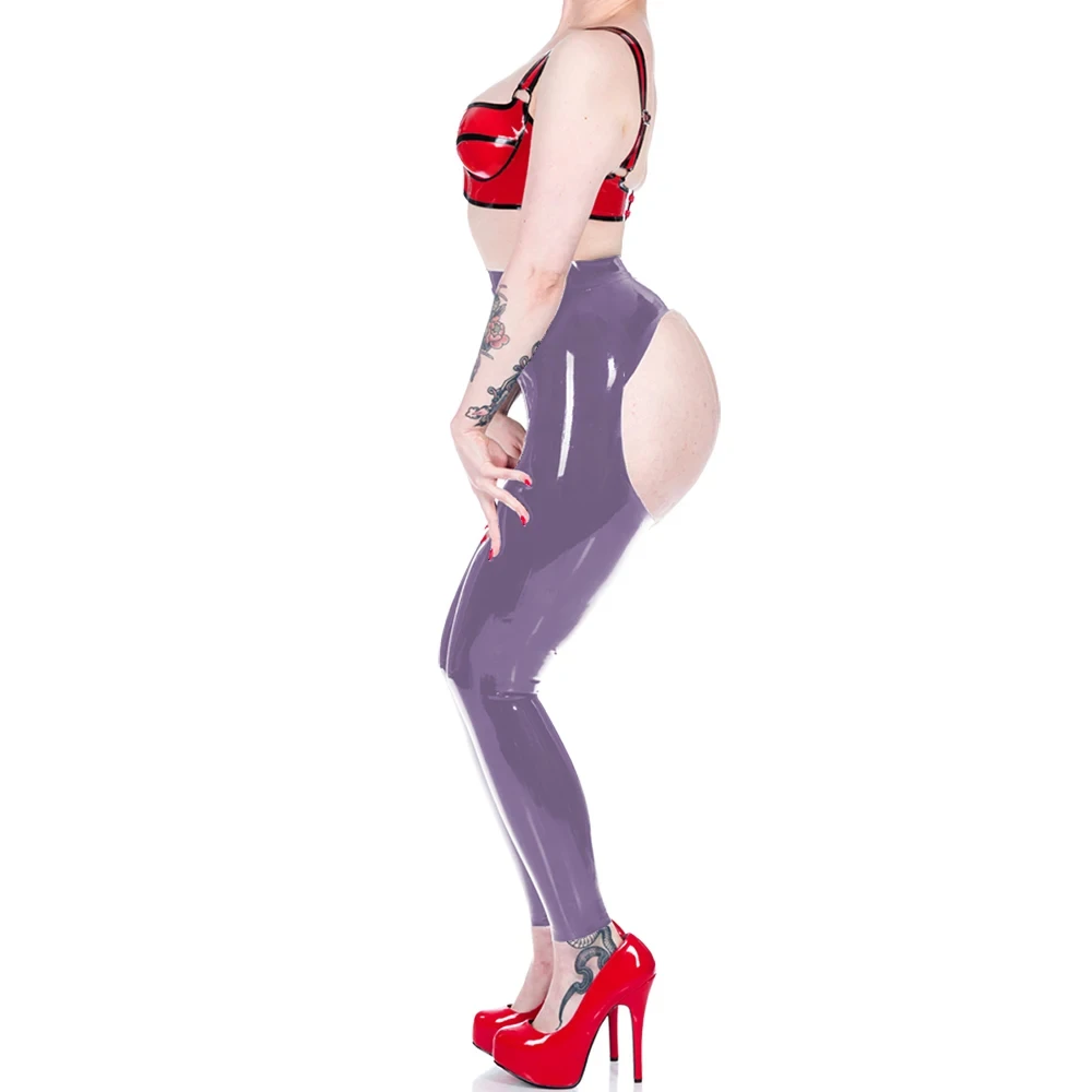 Sexy Wetlook Faux Latex Exotic Pants, Hot Erotic Open Hips Leggings, Shiny PVC Leather, Tight Spanking Pants, Clubwear