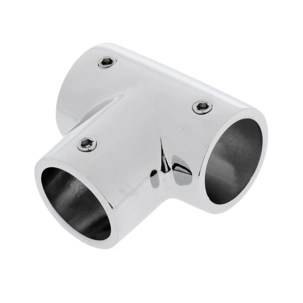 Polished 1 inch 90° 316 Marine Stainle Steel Tee Hardware Solid Boat Handrail Hand Rail Fittings Surface Mirror Poli
