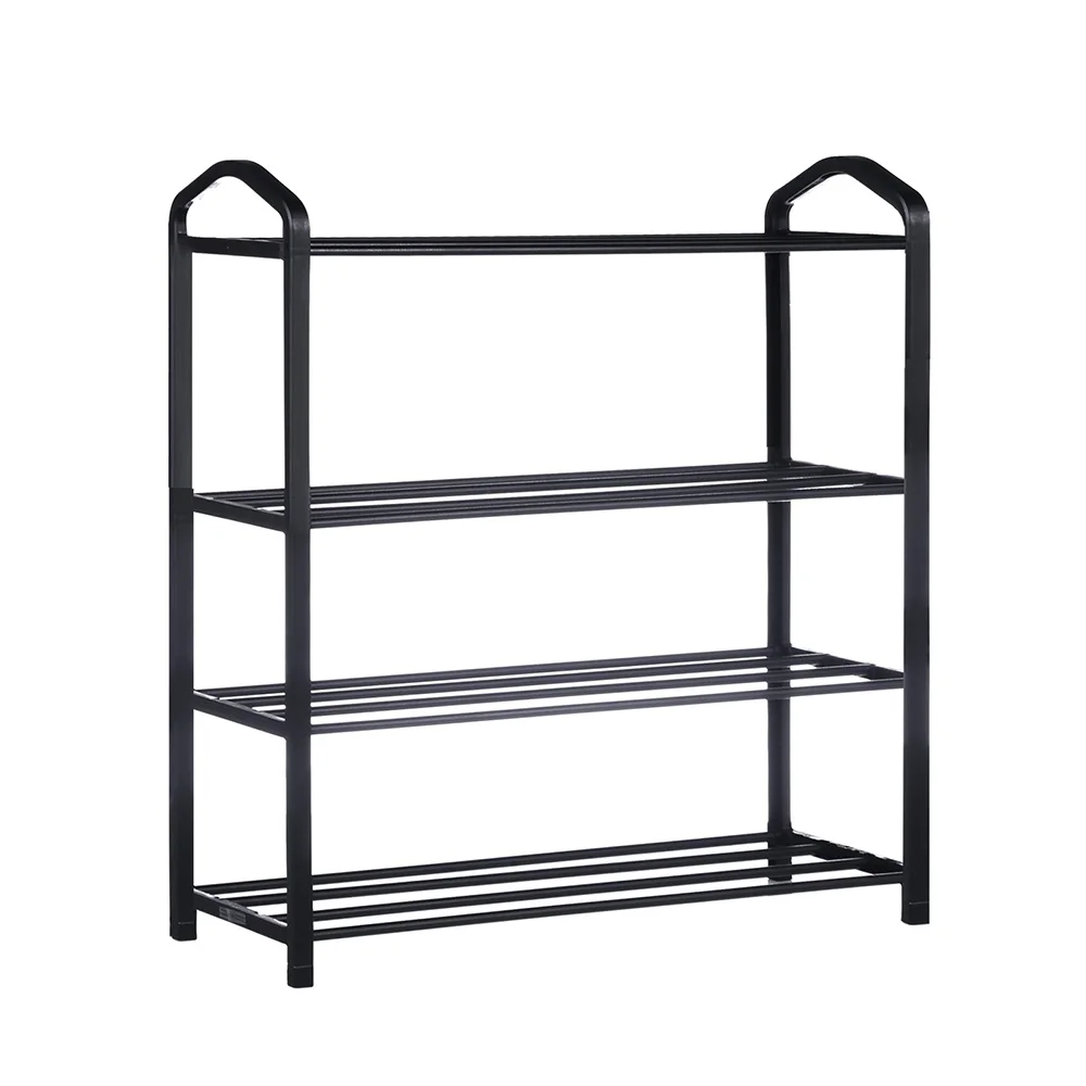 

4-Tier Stackable Shoe Rack, 12-Pairs Sturdy Shoe Shelf Storage , Black Shoe Tower for Bedroom, Entryway, Hallway, and Closet