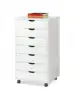 DEVAISE 7-Drawer Chest Wood Storage Dresser File Cabinet with Wheels White 1